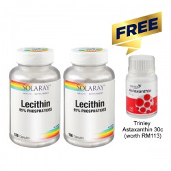 [MD] SOLARAY LECITHIN (OIL FREE) 120'c TWINPACK (*FREE ASTAXATHIN)